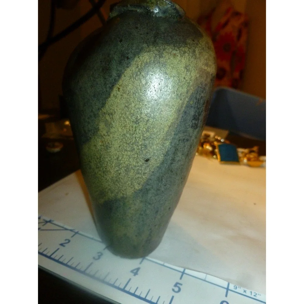 MCM‎ Studio Pottery Vase Signed Primrose 1966 Brutalist Stoneware Art Vase 6
